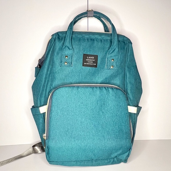 LAND Mommy & Baby Bag Backpack – Teal – Unused - Picture 1 of 11